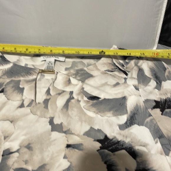 Calvin Klein Blouses M Piped Bell Short Sleeve Round Slit Hem Relax Fit - Picture 8 of 14